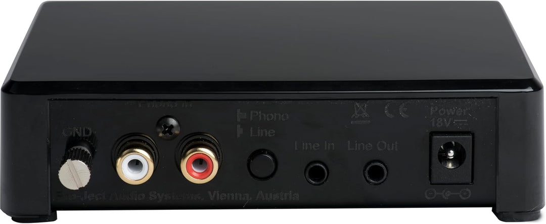 Pro-Ject Phono Box E BT 5, Kabelloses BT5-Streaming mit aptX HD für Phono und Line Quellen, Schwarz