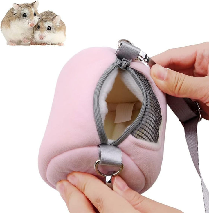 Haustiertasche für unterwegs, Hamster-Tragetasche, warme Hamstertasche für draussen, atmungsaktiv, R
