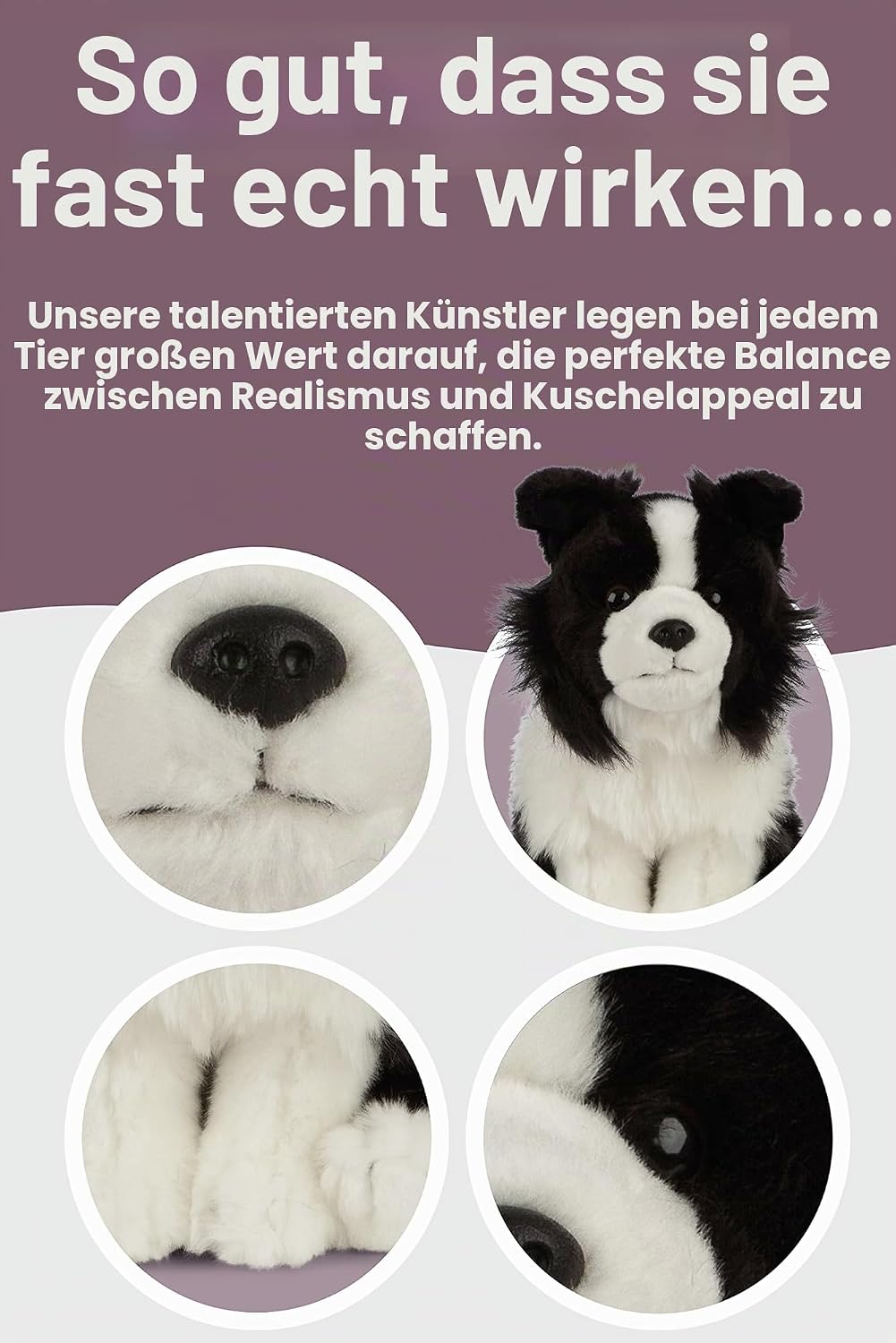 Living Nature Soft Toy - Stofftier Border Collie (20cm)