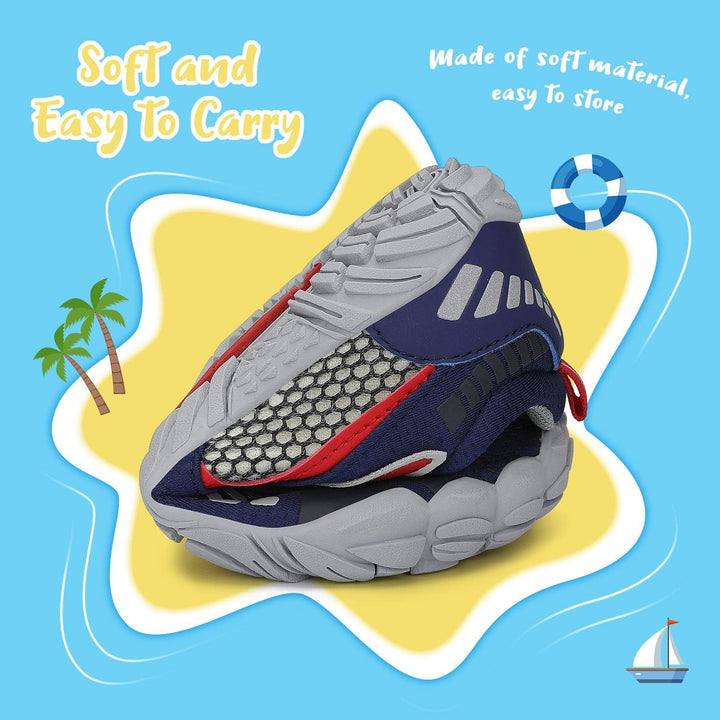 SAGUARO Kinder Barfussschuhe Schnell Trocknend Badeschuhe,24-36 EU 25 EU Blau Rot, 25 EU Blau Rot