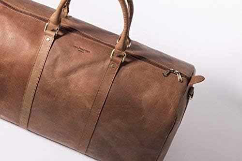 HOLZRICHTER Berlin No 8-2 (L) - Premium Weekender Reisetasche, Sporttasche & Handgepäck aus Leder -