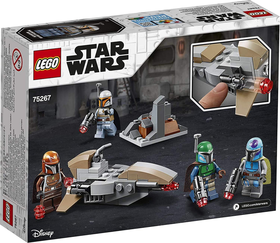 LEGO 75267 Star Wars Mandalorianer Battle Pack Set mit 4 Minifiguren, Speeder-Bike und Verteidigungs