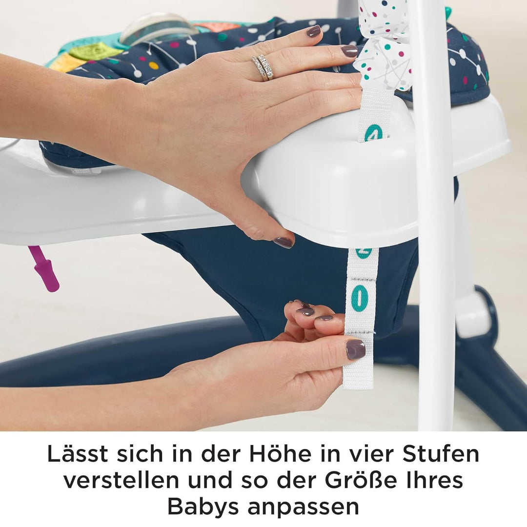 Fisher-Price HPH46 - Jumperoo Wippe und Spielcenter für Babys mit Lichtern und Geräuschen, Astrokätz