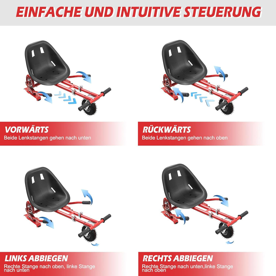 Hoverboard Sitz, Hoverkart Sitz für Universal 6,5"-10" Wheel Balancing Sitzscooter mit Innovativer F