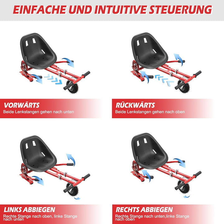 Hoverboard Sitz, Hoverkart Sitz für Universal 6,5"-10" Wheel Balancing Sitzscooter mit Innovativer F