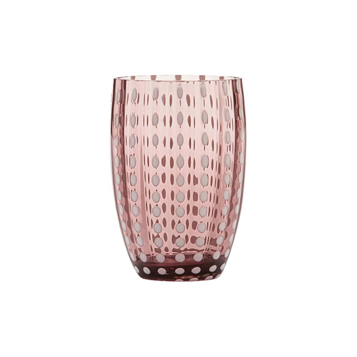 Zafferano Perle Glasbecher - Handgemachtes Buntglas, cl 32 h 109mm d 71mm - Set 6 Stück - (Amethyst)