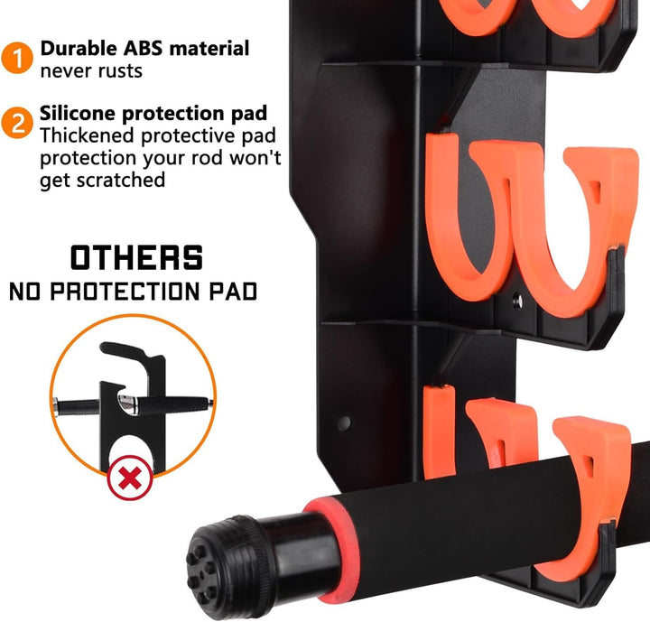 BOOSTEADY Fishing Rod Rack Angelrutenhalter Stangenhalter Angelrutenständer für die Garage, Wandhalt