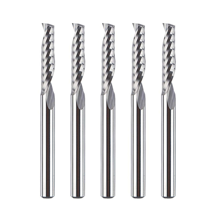 SpeTool 5 Stück Alu Fräser 3,175 mm (1/8") Schaft CNC Holz VHM 15mm Schnittlänge Schaftfräser für Al