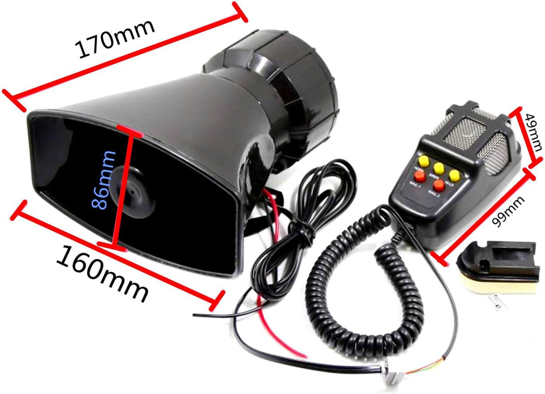 YIYIDA Autohupe Auto Sirene Horn Autohupe Horn Autohupe mit Mikrofon PA-System Notschallverstärker l