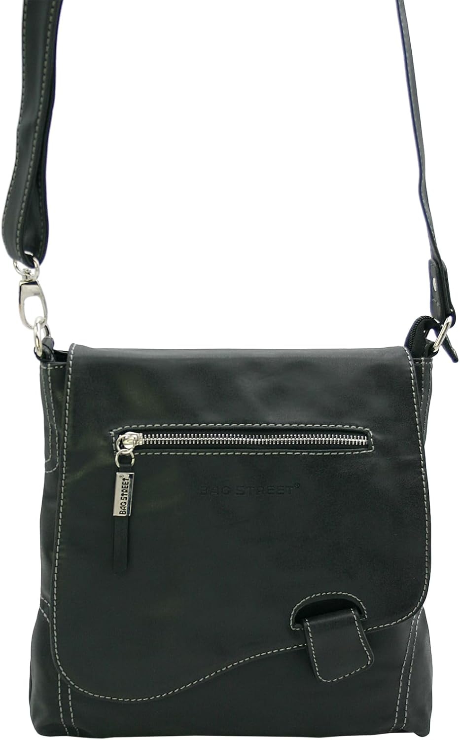 BAG STREET - Damen Handtasche mit Riegel-Magnetverschluss und Reissverschluss - 4 Liter Volumen - Um