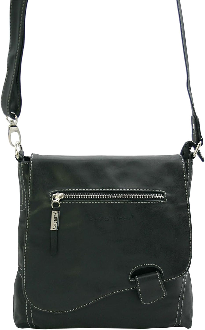 BAG STREET - Damen Handtasche mit Riegel-Magnetverschluss und Reissverschluss - 4 Liter Volumen - Um
