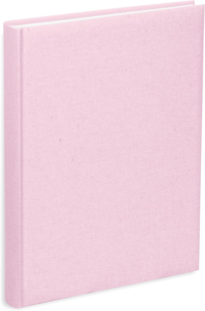 Fotoalbum mit Einsteckfächern 21 x 28 cm für 200 Fotos 13 x 18 cm, Einband aus rosa Baumwolle