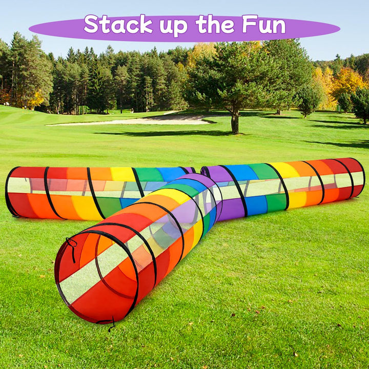 Kinder-Spieltunnel für Kleinkinder, gross, 53,3 cm, buntes Regenbogen-Pop-Up-Krabbelzelt für Baby od