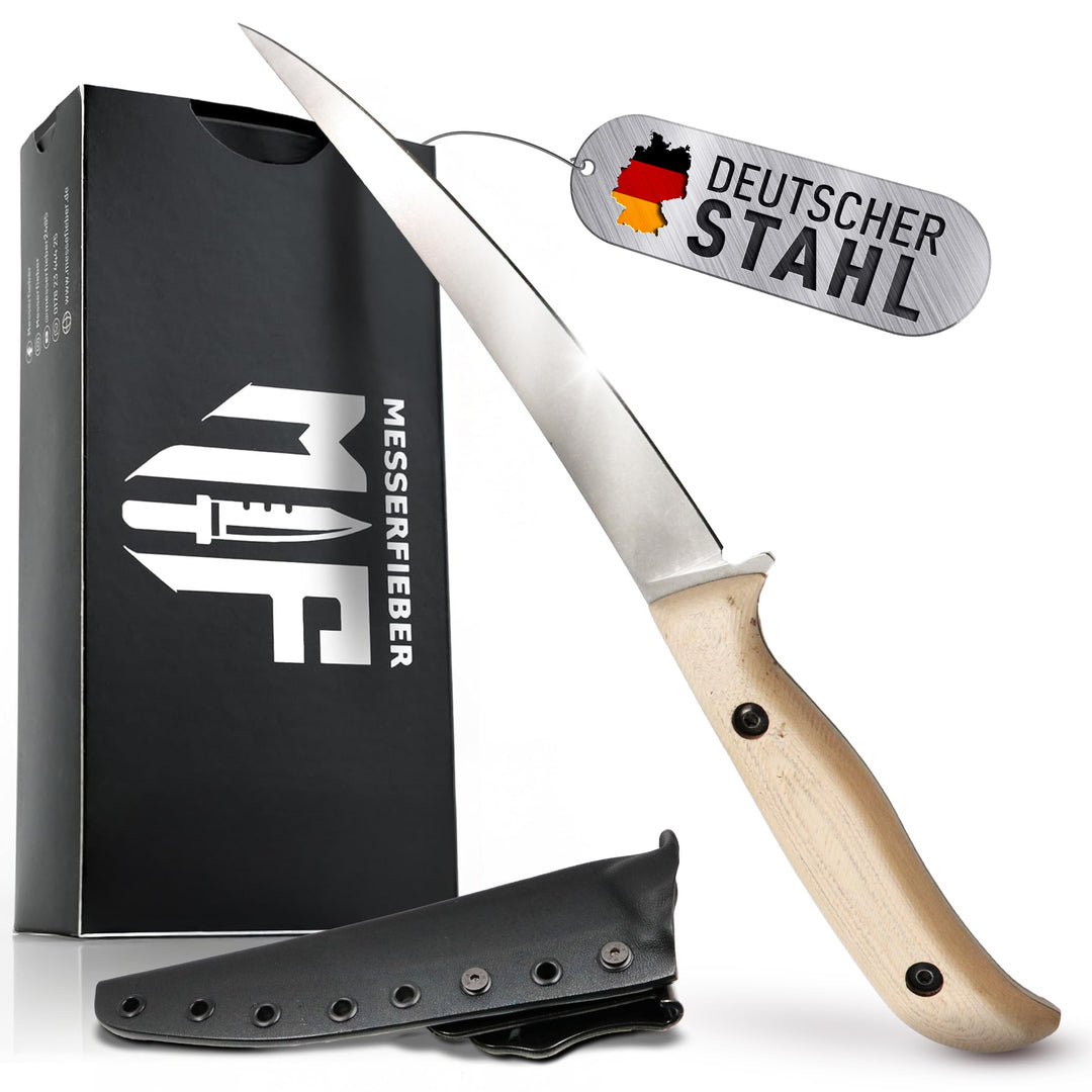 Messerfieber® Filetiermesser 16 cm [Mit Edelstahlklinge & T10-Griff] – inkl. Kydex-Scheide – Filetie