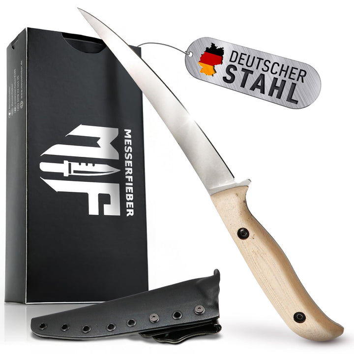 Messerfieber® Filetiermesser 16 cm [Mit Edelstahlklinge & T10-Griff] – inkl. Kydex-Scheide – Filetie