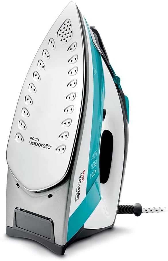 Polti Vaporella Quick&amp;Comfort QC120 Bügeleisen mit Bügelplatte aus Edelstahl, Griff mit Soft-Touch-K