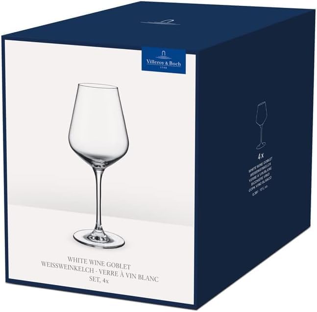 Villeroy und Boch La Divina Weissweinkelch, Set 4tlg. Glasset, Glas, 4-teilig, 4 4 Stück (1er Pack)