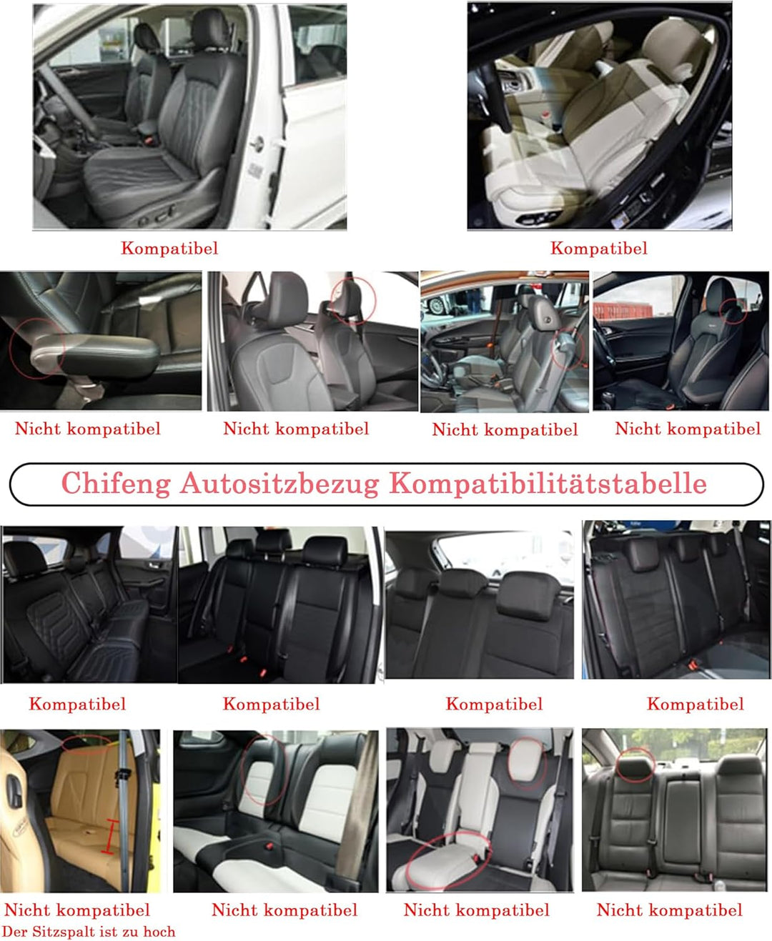 Wasserdicht Autositzbezüge Komplettes Set, Universell Passend Für 95% SUVs Car,Comfortable Wear-Resi