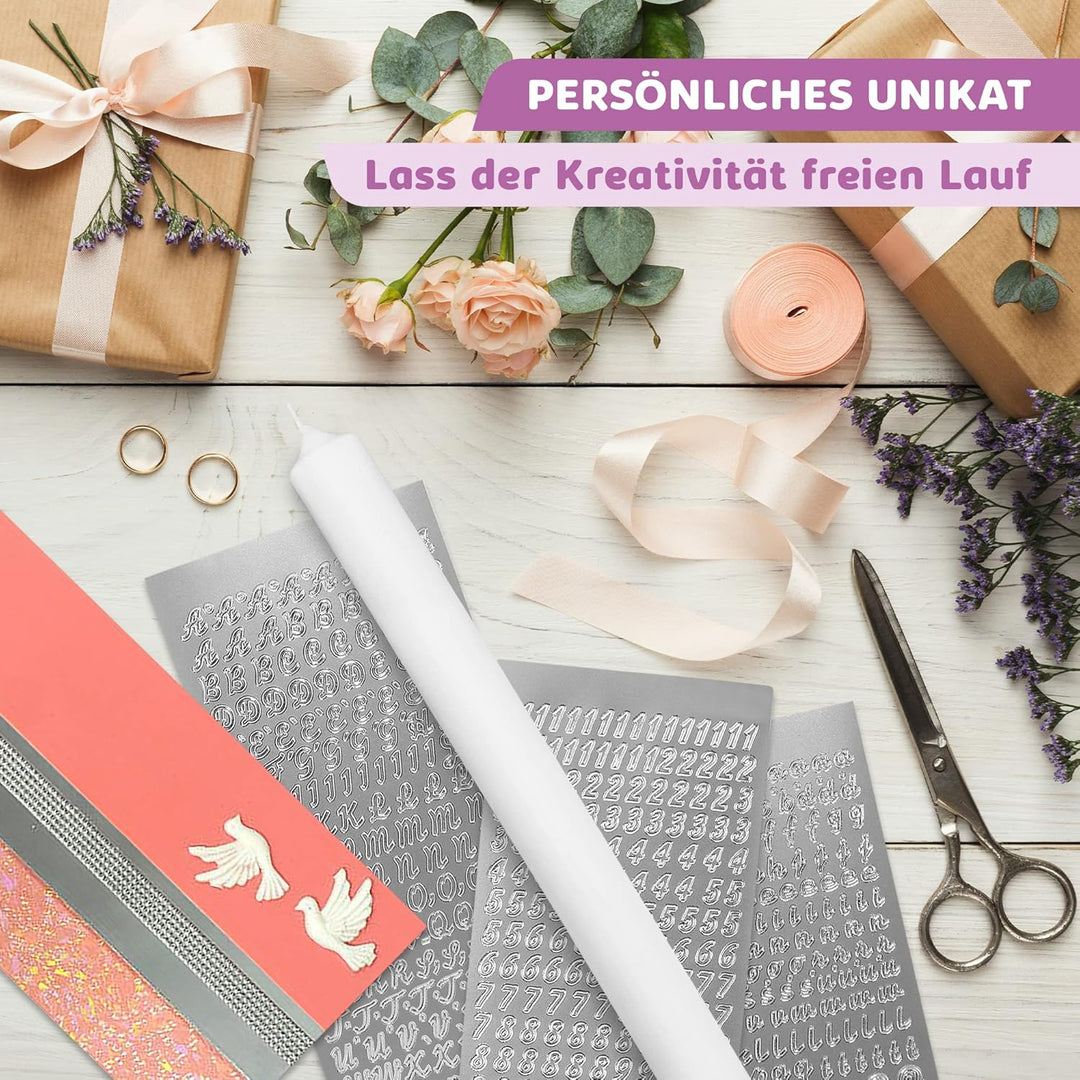 WIKAKERZEN Kerzen-Rohling Set für Taufe, Hochzeit oder Kommunion selbst gestalten inkl. Buchstaben z