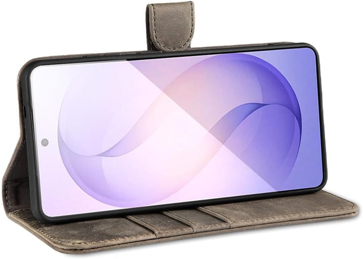 LENSUN Lederhülle für Samsung Galaxy S26 Ultra, Handyhülle [Echtes Leder][RFID Schutz][Kartenfach] E