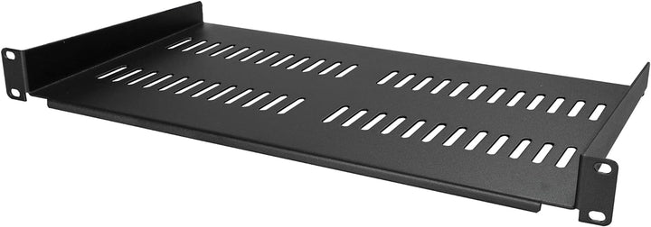 InLine 19“ Rack zur Wandmontage, 4HE, 24-40cm Tiefe, Schwarz & StarTech.com 1HE Fachboden - 1U perfo