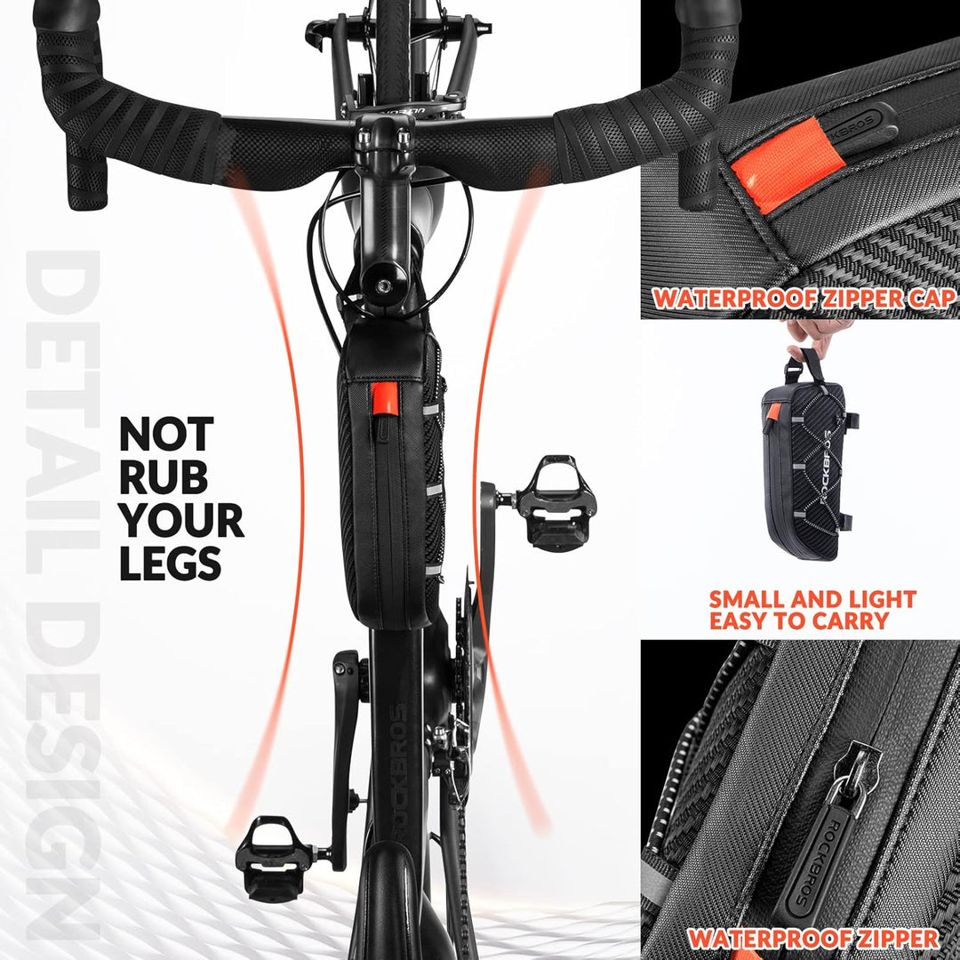 ROCKBROS Rahmentasche Fahrradtasche für Fahrradrahmen Oberrohrtasche ca.1L 22 * 10 * 5,5cm