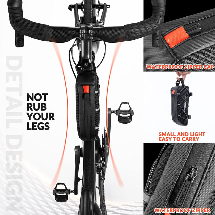 ROCKBROS Rahmentasche Fahrradtasche für Fahrradrahmen Oberrohrtasche ca.1L 22 * 10 * 5,5cm