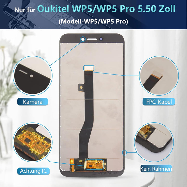 RongZy für Oukitel WP5/WP5 Pro 5,5 Zoll LCD-Bildschirm Ersatz Touch Display Digitizer Montage Bildsc