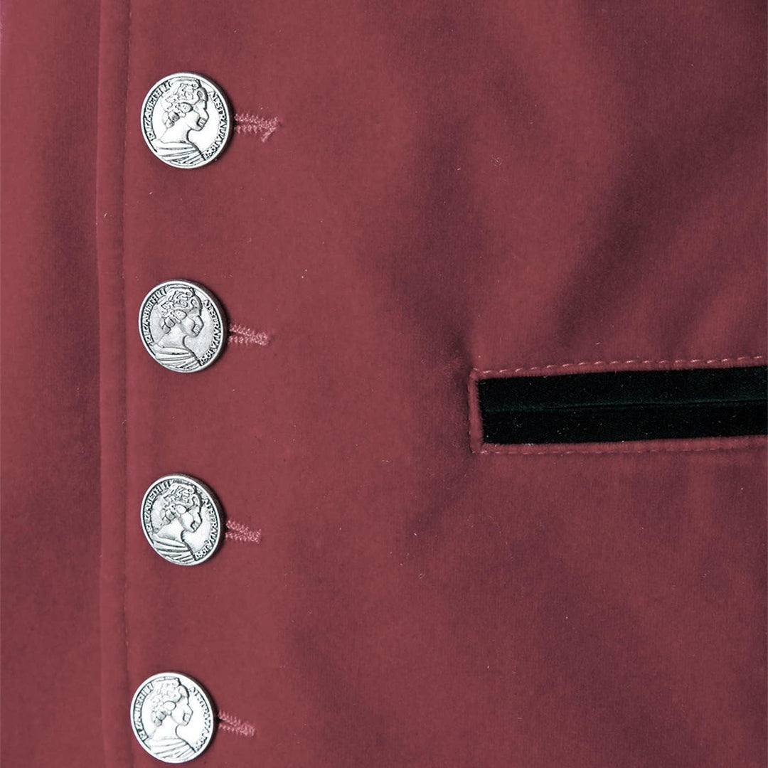 Wiesnkönig Herren Samtweste Moritz Premium Trachten Weste | Model Herren Samtweste Moritz Rot Versch