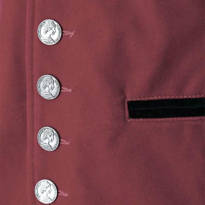 Wiesnkönig Herren Samtweste Moritz Premium Trachten Weste | Model Herren Samtweste Moritz Rot Versch