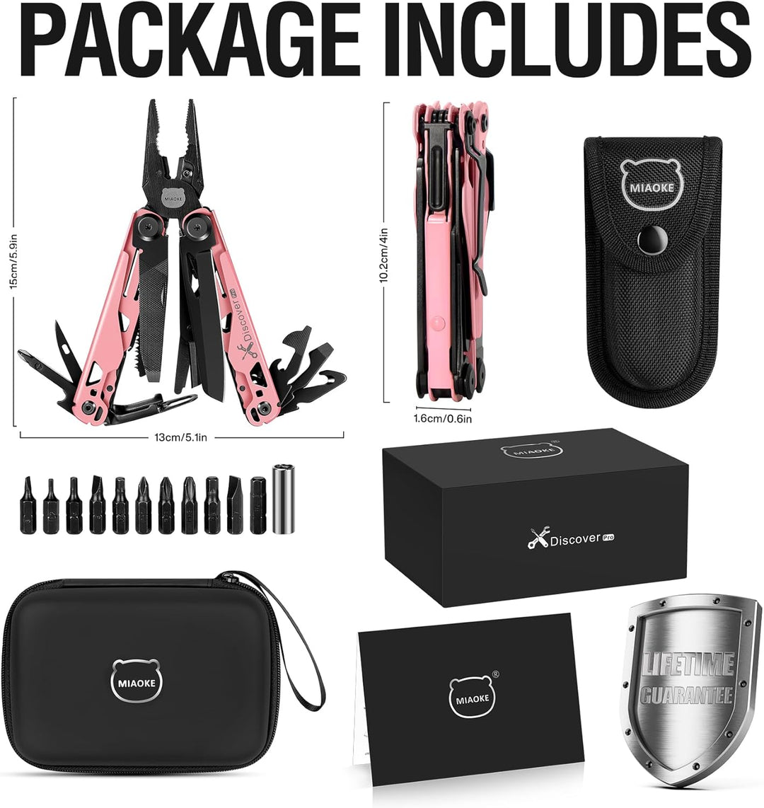 MIAOKE Multitool 23 in 1 with Premium Gift Box, Screwdrivers Saw Screwdrivers Bottle Opener Pliers C