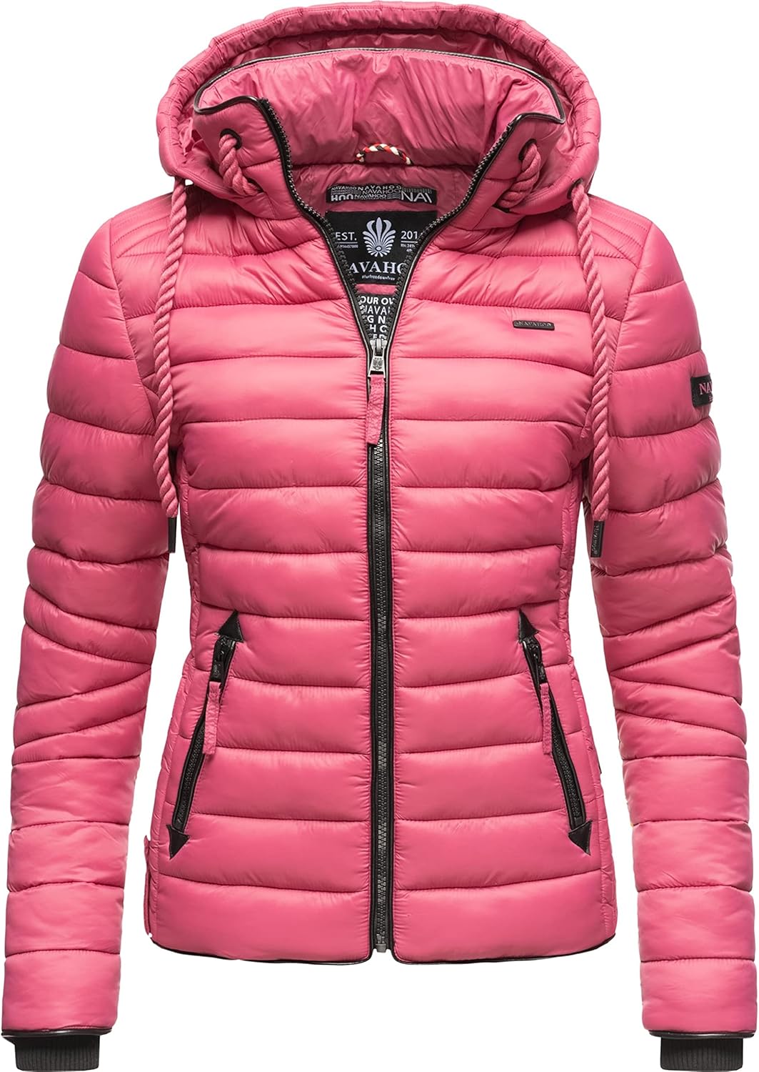 Navahoo Damen leichte Übergangsjacke Steppjacke mit Kapuze Lulana XS-XXL XS Berry, XS Berry