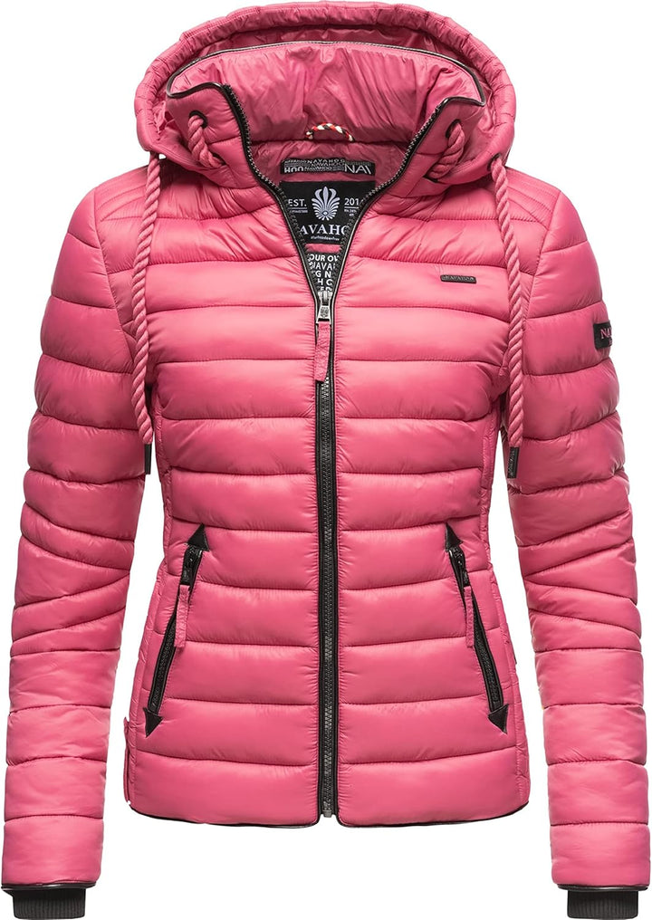 Navahoo Damen leichte Übergangsjacke Steppjacke mit Kapuze Lulana XS-XXL XS Berry, XS Berry