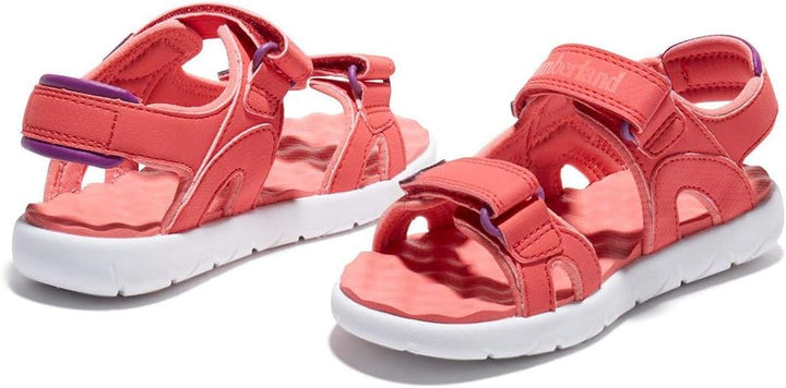 Timberland Unisex Kinder Perkins Row 2-Strap (Youth) Sandalen, 23 EU Rosa Dark Pink