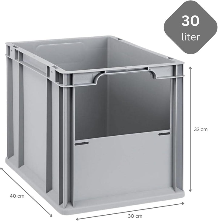 SparSet 5x Eurobox NextGen Insight | HxBxT 32x30x40cm | 30 Liter | Front offen | Eurobehälter, Trans