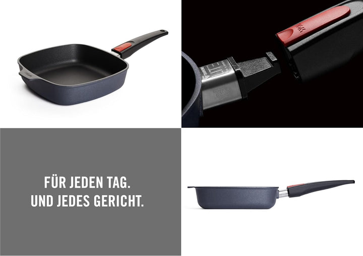 WOLL 1622DPI Schmorpfanne, quadratisch, Allzweckpfanne, Schwarz, 220 mm, 220 mm, 55 mm 22x22 cm, 5.5