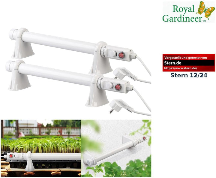 Royal Gardineer Heizung: 2er-Set elektrische Stabheizungen für Gewächshäuser, 55 W, 51 cm, IP44 (Pfl