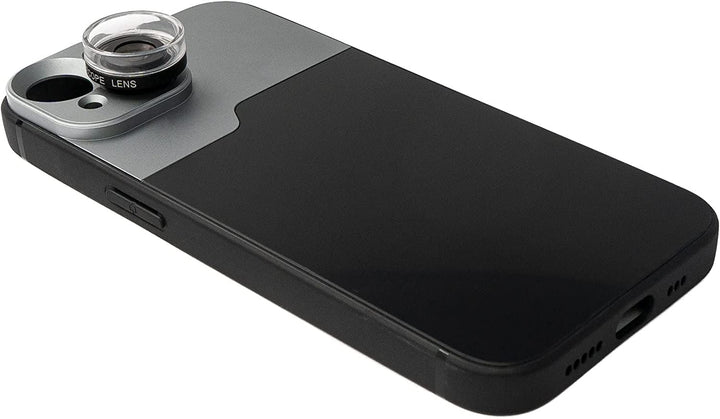 SYSTEM-S Makro Linse 30x Mikroskop Filter mit Hülle in Schwarz für iPhone 14 Plus