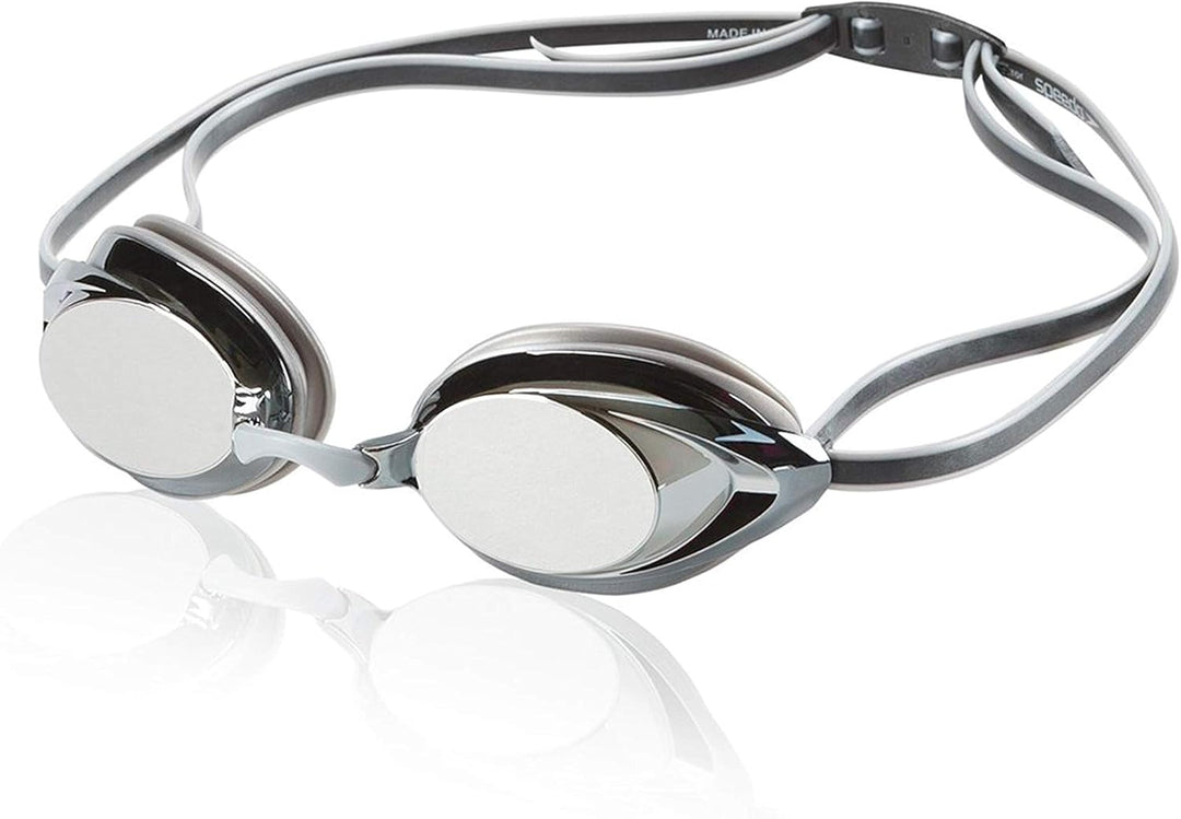 Speedo Vanquisher 2.0 Mirrored Swim-Swimming Racing Goggles-Silver Anti-Fog New