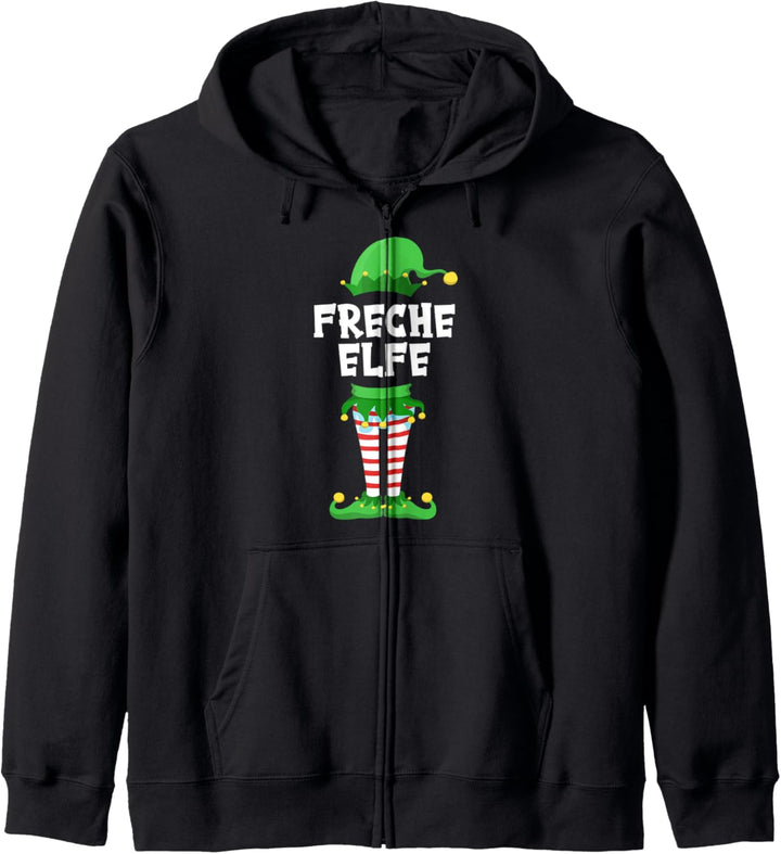 Freche Elfe Partnerlook Familien Outfit Weihnachten Kapuzenjacke