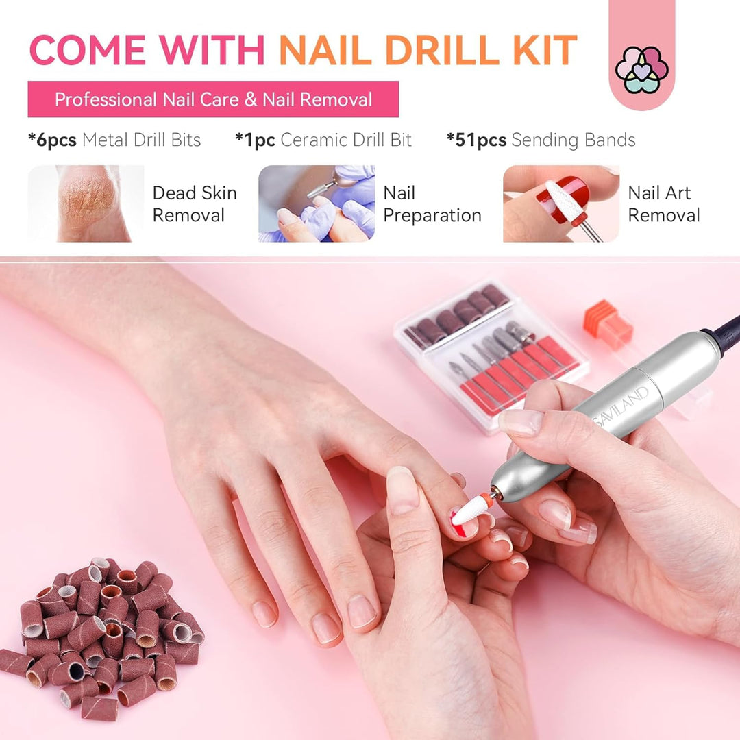 Acryl Nagelset Nagelstudio Set mit Nagelfräser und UV Lampe für Gelnägel , Acrylpulver mit Acryl Liq