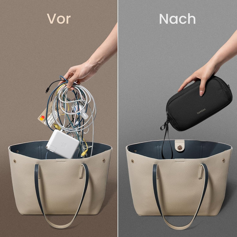 tomtoc Kabeltasche Zubehörtasche, Reise EDC Elektronik Organizer Tasche Kabelorganizer Tech Pouch Ba