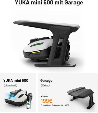 MAMMOTION YUKA Mini 500 Mähroboter mit Garagen-Kombination NetRTK+Vision, Keine RTK-Antenne erforder