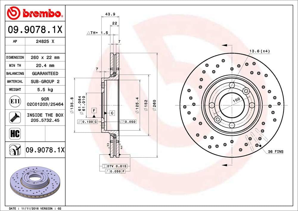 BREMBO 09.9078.1X Bremsscheiben