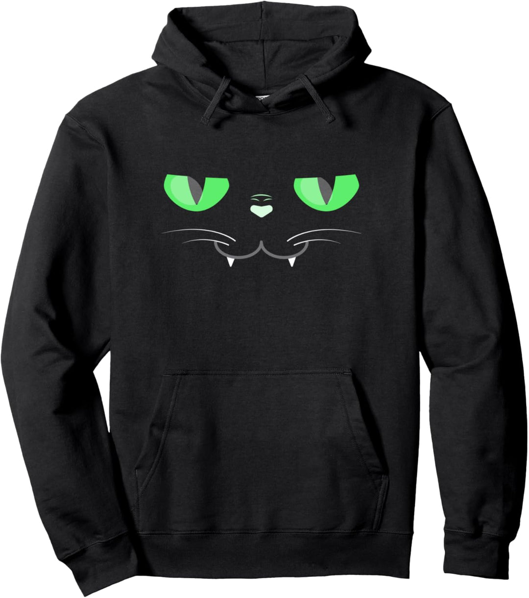 Lustiges Halloween-Kostüm – süsses schwarzes Katzen-Lächeln. Pullover Hoodie