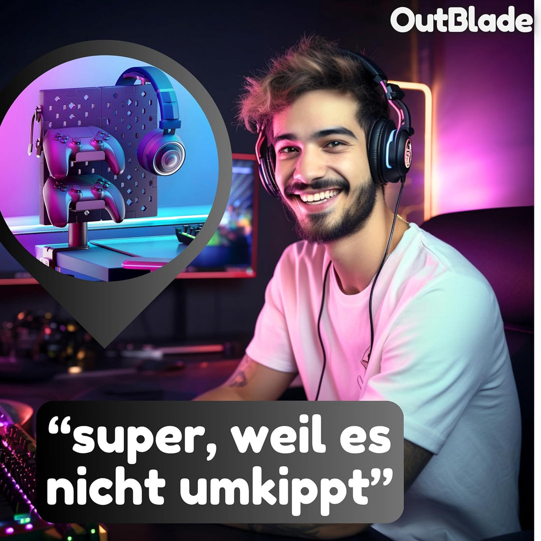 OutBlade Headset Halterung - Gaming Zubehör - Kopfhörer Ständer - Kopfhörer Halter - Kopfhörer Halte