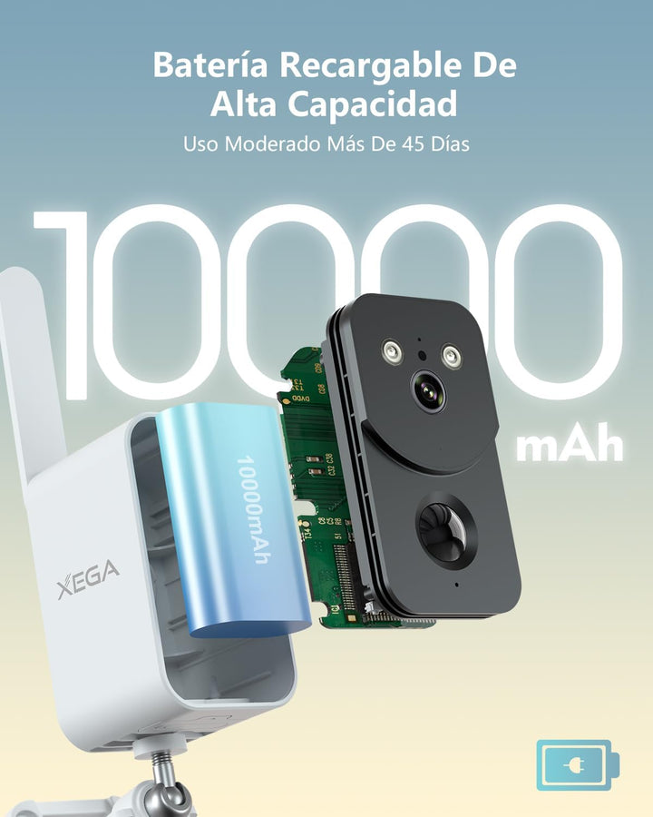 Xega 4G LTE Überwachungskamera mit SIM Karte 10000mAh Akku im Bundle mit 3.5W Solarpanel