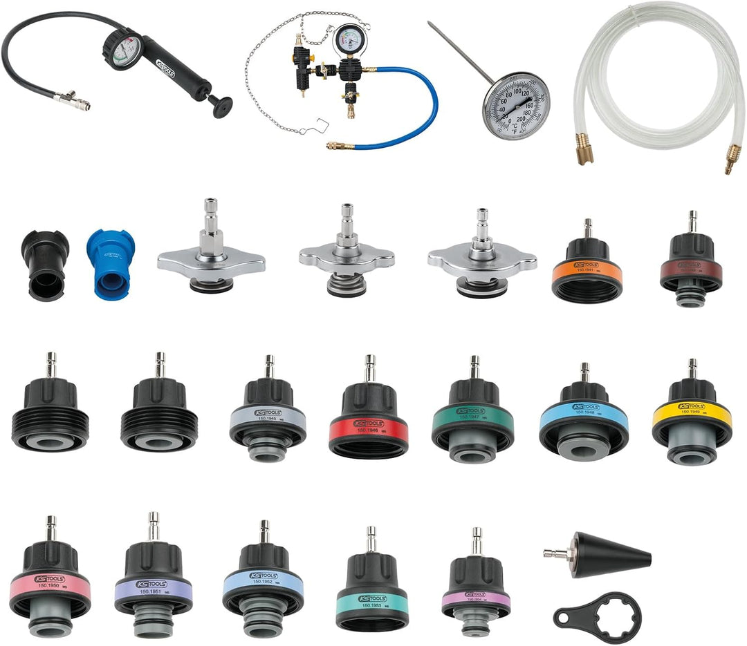 KS Tools 150.1930 MASTER Kühlsystem-Diagnose-Service-Satz, 25-tlg.