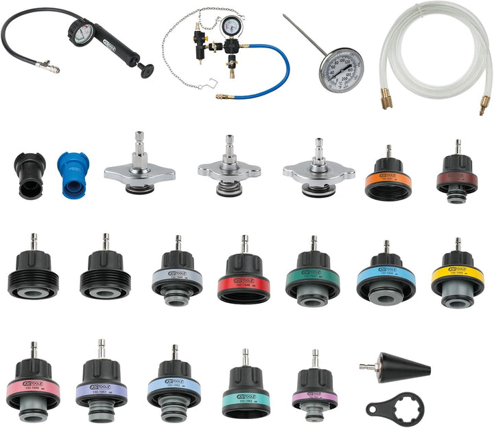 KS Tools 150.1930 MASTER Kühlsystem-Diagnose-Service-Satz, 25-tlg.
