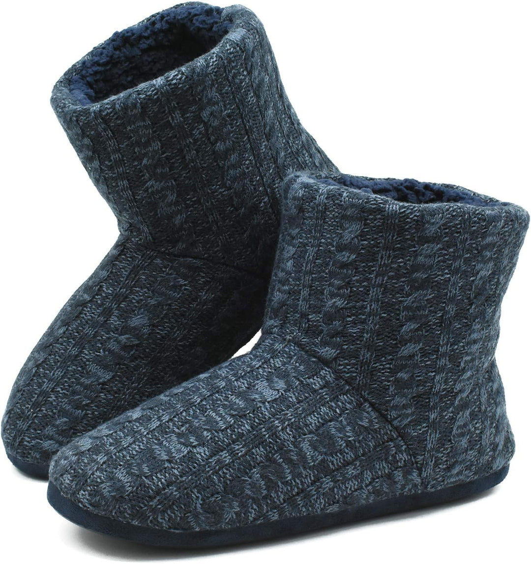 COFACE Herren Hüttenschuhe Lammfell Winter Hausschuhe Warme Plüsch Gefütterte Hausstiefel Männer Hau